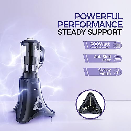 Longway Orion 900 Watt Juicer Mixer Grinder with 4 Jars for Grinding, Mixing, Juicing with Powerful Motor | 1 Year Warranty | (Black, 4 Jars) - Image 5