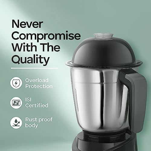 Longway Orion 900 Watt Juicer Mixer Grinder with 4 Jars for Grinding, Mixing, Juicing with Powerful Motor | 1 Year Warranty | (Black, 4 Jars) - Image 6