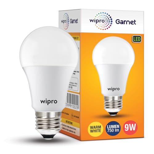 wipro Garnet 9W LED Bulb for Home & Office |Warm White (2700K) | E27 Base|220 Degree Light Coverage |4Kv Surge Protection |400V High Voltage Protection |Energy Efficient | Pack of 10 - Image 6