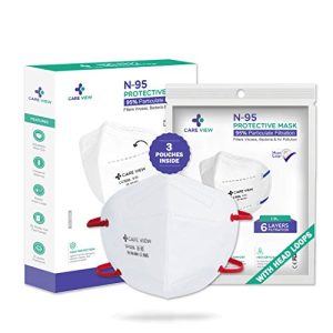 Careview N95 DRDO Approved Model CV1221H Unisex Head Loop Style 2 Melt Blown Layers N95 Protective Face Mask with 6 Layered Filtration (White) - Set of 3