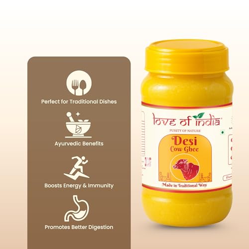 Love of India Desi Cow Ghee 1 Litre | Crafted using Traditional Indian Method | Danedar, Natural & Pure Cow Ghee | Ideal For Everyday Cooking & Puja - Image 6