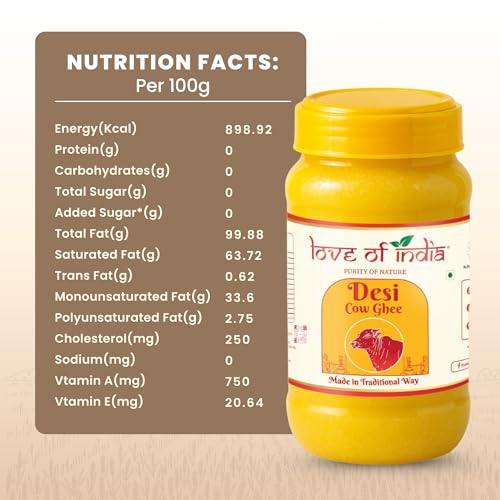 Love of India Desi Cow Ghee 1 Litre | Crafted using Traditional Indian Method | Danedar, Natural & Pure Cow Ghee | Ideal For Everyday Cooking & Puja - Image 7