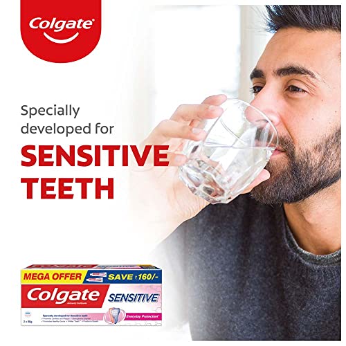 Colgate Sensitive Everyday Protection Toothpaste, Combo Pack Of 160g (80g X 2), Specifically Developed For Sensitive Teeth & Healthy Gums, Colgate Toothpaste For Prevention Of Cavities & Plaque - Image 4