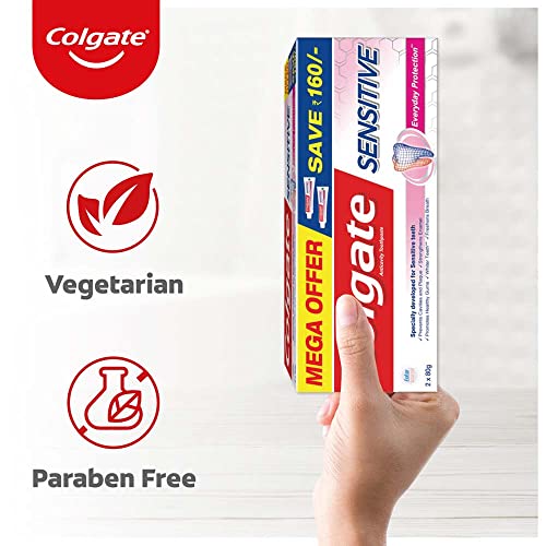 Colgate Sensitive Everyday Protection Toothpaste, Combo Pack Of 160g (80g X 2), Specifically Developed For Sensitive Teeth & Healthy Gums, Colgate Toothpaste For Prevention Of Cavities & Plaque - Image 7