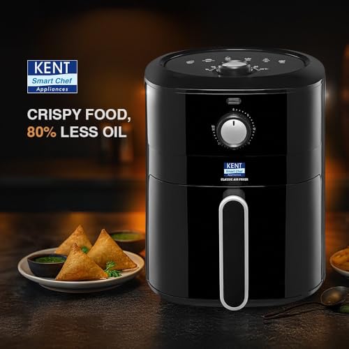 KENT Classic Hot Air Fryer 4L 1300 W | 80% Less Oil | Instant Electric Air Fryer | Auto Cut Off | Fry, Grill, Roast, Steam, and Bake | 1 Year Warranty | Black - Image 7
