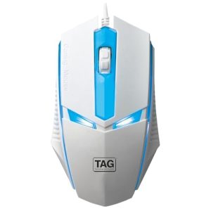 TAG EVE Wired Optical Mouse White USB Interface, 1000 DPI High Precision Sensor, 3 Button Control, Breathing LED Light, Lightweight & Portable Design, for PC Laptop Desktop – for Windows Mac Linux