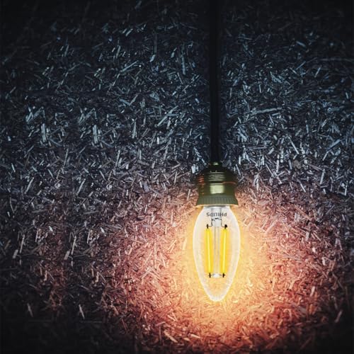 PHILIPS 4-watt Filament Candle LED Bulb | Filament Candle Bulb Home & Decoration|Bulb Base: E14, Color: Warm White|Pack of 8 - Image 5