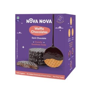 Nova Nova Dark Waffle Chocolates - Box of 6 - Vegetarian, 100% Eggless | No Added Preservatives (120g)