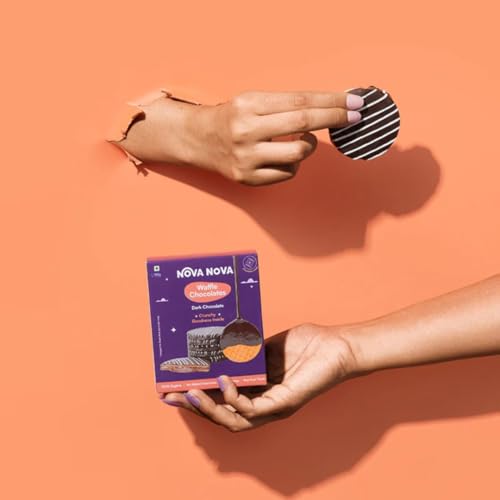 Nova Nova Dark Waffle Chocolates - Box of 6 - Vegetarian, 100% Eggless | No Added Preservatives (120g) - Image 3