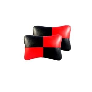 Car Sqaure RED Black Faux Leather Neck Rest for Jaguar F-Type