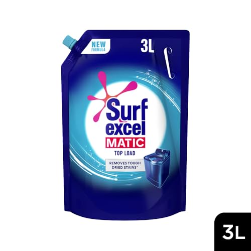 Surf Excel Matic Top Load Liquid Detergent 3L Refill Pouch, Specially designed to remove Tough Dried Stains, 1st time in Washing Machine - Image 7