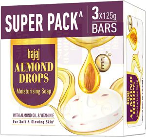 BAJAJ Almond Drops Moisturising Soap with Almond Oil & Vitamin E(3 x 125 g)