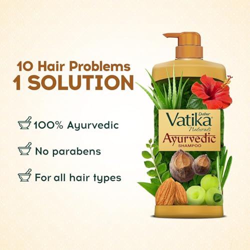 Dabur Vatika Naturals Ayurvedic Shampoo - 640 ml | 10 Natural Herb Extracts | Contains Rosemary, Aloe Vera, Amla, Almond & Bhringraj | Up to 100% Damage Repair | Everyday Shampoo for Women & Men - Image 5