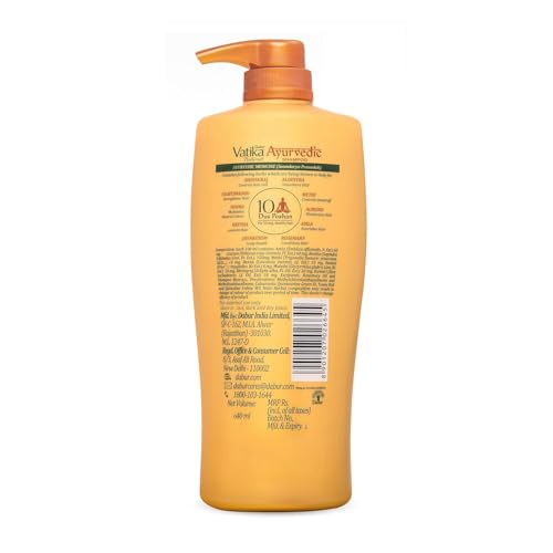 Dabur Vatika Naturals Ayurvedic Shampoo - 640 ml | 10 Natural Herb Extracts | Contains Rosemary, Aloe Vera, Amla, Almond & Bhringraj | Up to 100% Damage Repair | Everyday Shampoo for Women & Men - Image 7