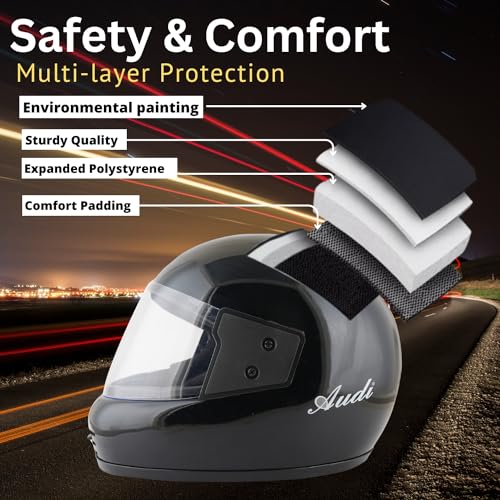 Sage Square Audi Full Face Clear Visor Helmet | ISI Certified | High Standard Safety | Extra Comfort & Stylish - Image 7
