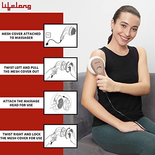 Lifelong Full Body Massager Machine for Pain Relief | Body & Back Pain Relief Product | Handheld Electric Manipol Mini Massager | 5-Speed Settings | Best Gift for Women & Men (LLM270, Brown) - Image 7