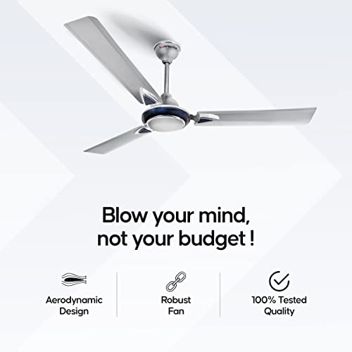 Longway Brezza 1200 mm (48") Anti-dust, 400 RPM, High Speed 3 Blade Ceiling Fan (Silver Blue,Pack of 2) - Image 7