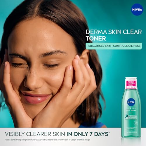 NIVEA Derma Skin Clear Toner (200ml), Cleansing and Hydrating, Salicylic Acid Toner Enriched with Niacinamide to Rebalance and Remove Impurities, For Blemish-Prone Skin - Image 3