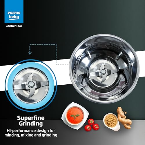 Voltas Beko, A Tata Product Superefficient 750 W Mixer Grinder with GrindX Technology (G7503HP-BL | 3 Jars | Black) - Image 6