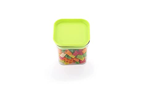 Unbreakable Kitkat Square Plastic Containers Set for Kitchen Storage 600 ML Kitchen Container, Storage Containers, Container Sets, Grocery Container, Air-Tight (GREEN, 3) - Image 3