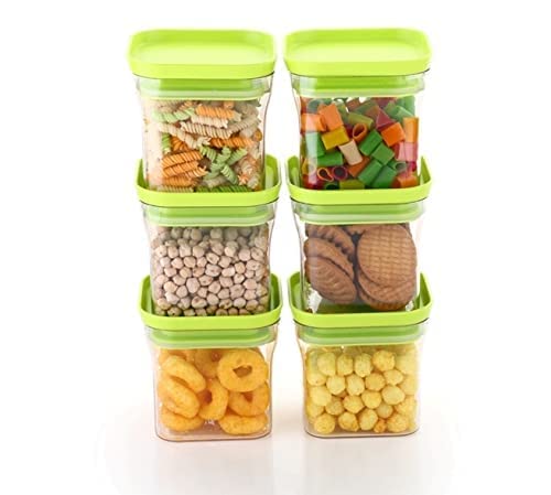 Unbreakable Kitkat Square Plastic Containers Set for Kitchen Storage 600 ML Kitchen Container, Storage Containers, Container Sets, Grocery Container, Air-Tight (GREEN, 3) - Image 4