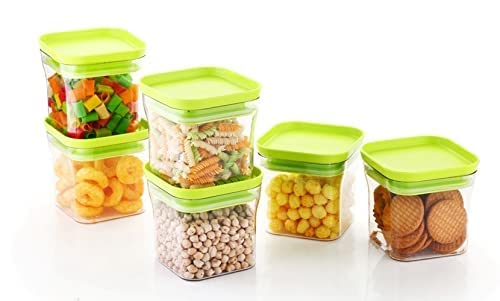 Unbreakable Kitkat Square Plastic Containers Set for Kitchen Storage 600 ML Kitchen Container, Storage Containers, Container Sets, Grocery Container, Air-Tight (GREEN, 3) - Image 6