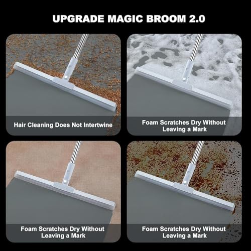Bathroom Squeegee Plastic Wiper Rotating Floor Squeegee Bathroom Wiper with 180-Degree Swivel Head Multifunctional Magic Broom - Image 3