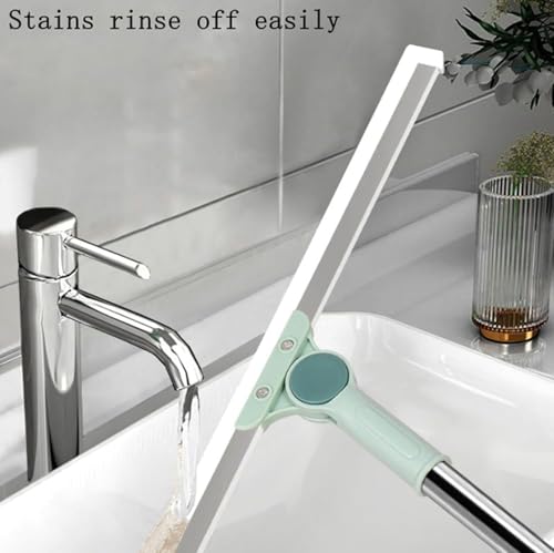 Bathroom Squeegee Plastic Wiper Rotating Floor Squeegee Bathroom Wiper with 180-Degree Swivel Head Multifunctional Magic Broom - Image 6