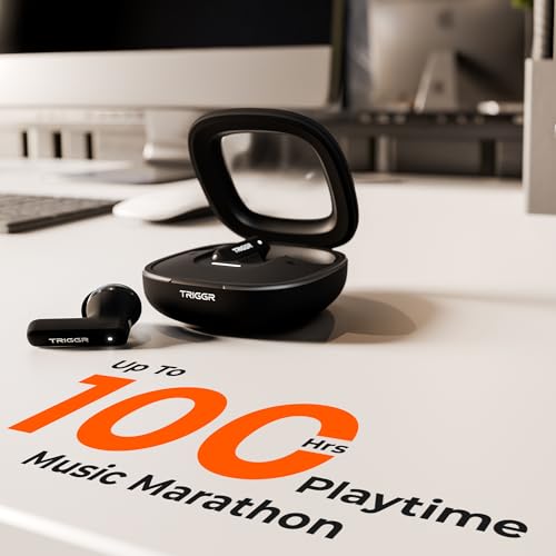 TRIGGR Apex S1 with Dual Pairing, 100H Battery, Quad Mic ENC, Rapid Pair, Rubber Finish Bluetooth (Midnight Black, True Wireless) - Image 5