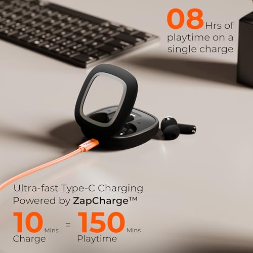 TRIGGR Apex S1 with Dual Pairing, 100H Battery, Quad Mic ENC, Rapid Pair, Rubber Finish Bluetooth (Midnight Black, True Wireless) - Image 6