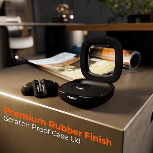 TRIGGR Apex S1 with Dual Pairing, 100H Battery, Quad Mic ENC, Rapid Pair, Rubber Finish Bluetooth (Midnight Black, True Wireless) - Image 7