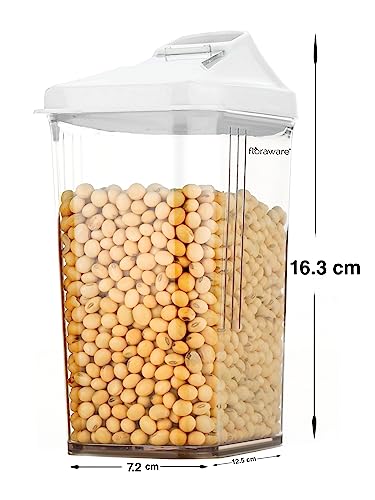 Floraware Food Safe Plastic Storage Containers with Sliding Mouth, 750ml, Pack of 3, White, BPA Free - Image 3