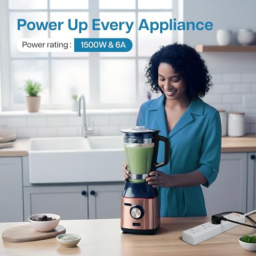 Geonix PowerSpan S4 | Extension Board with 4 Universal Sockets with on Off Button, 3mtr Long Copper Cable, 1500 Watts, 6 Amp Multi Plug for Office & Home Appliances (White) - Image 7