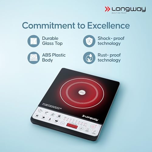 Longway Cruiser IC 2000 Watt Induction Cooktop with Auto Shut-Off & Over-Heat Protection With 8 Cooking Mode & BIS Approved | 2-Year Warranty | (Black, Push Button) - Image 4