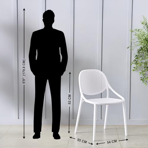 Home Centre | Neal | Polypropylene Chair | Pack of 1 | White | 1 Year Warranty - Image 2