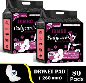 Padycare Jumbo XL Maxi Care Dry Comfort Sanitary Pad(Pack of 80)