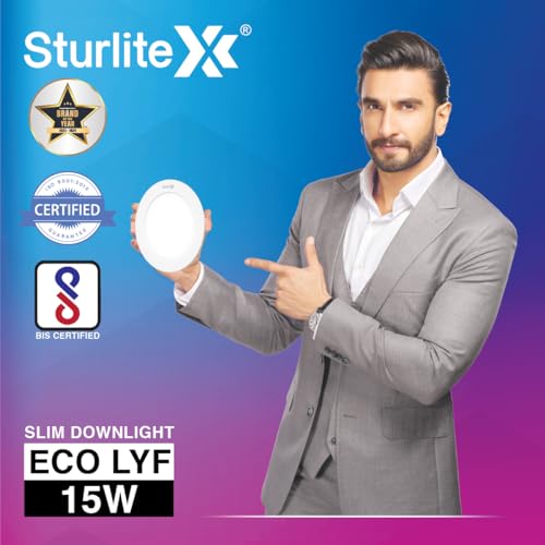 Sturlite Eco LYF 15W Round LED Downlight| 6500K Cool White Color Temperature| 1200 Lumens with CRI Tech for Various Ceiling Types and Rooms - (Pack of 4) - Image 3