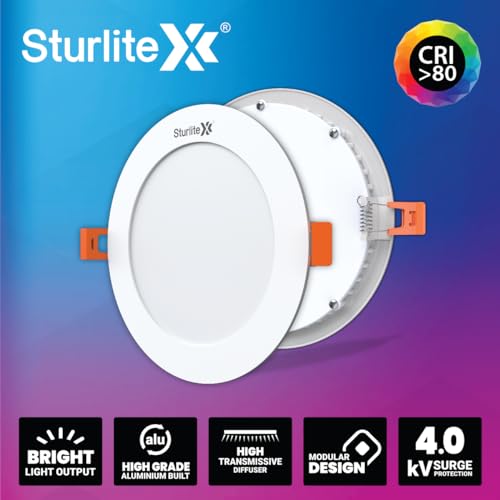 Sturlite Eco LYF 15W Round LED Downlight| 6500K Cool White Color Temperature| 1200 Lumens with CRI Tech for Various Ceiling Types and Rooms - (Pack of 4) - Image 5