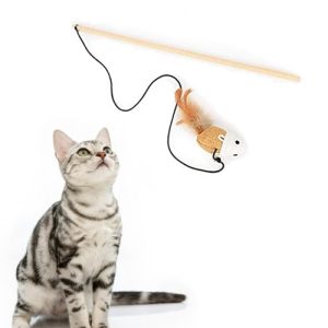 Cat and Dog Playing Stick |Durable Dog and cat Teaser Playing Stick with Interactive Feather| Non- Slip and Non Toxic Durable Teasing Wand Toy with Rope (Multi)