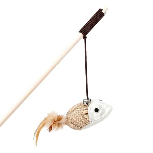 Cat and Dog Playing Stick |Durable Dog and cat Teaser Playing Stick with Interactive Feather| Non- Slip and Non Toxic Durable Teasing Wand Toy with Rope (Multi) - Image 2