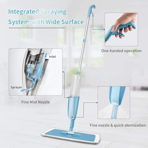 Spray Mop with Built-in Water Tank and Microfiber Pad for Floor Cleaning - Image 3