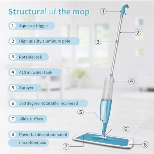 Spray Mop with Built-in Water Tank and Microfiber Pad for Floor Cleaning - Image 5
