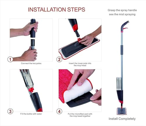 Spray Mop with Built-in Water Tank and Microfiber Pad for Floor Cleaning - Image 6