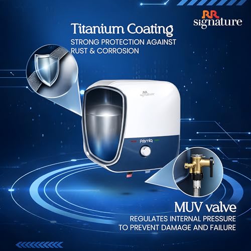 RR Signature Prismiq 25L Storage Water Heater |Glass Line Tank|8 Bar, High Rise Buildings |2 Yr Warranty on Product & 8 Yr on Tank by RR | Free Installation & Pipes - Image 4