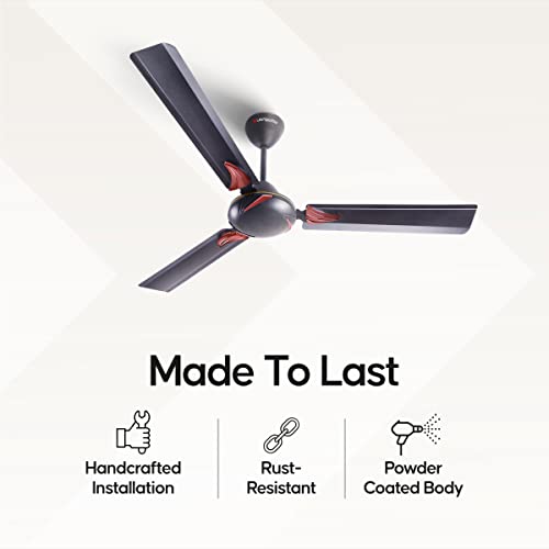 LONGWAY Creta P2 1200 mm/48 inch Ultra High Speed 3 Blade Anti-Dust Decorative Star Rated Ceiling Fan (Smoked Brown, Pack of 2) - Image 7