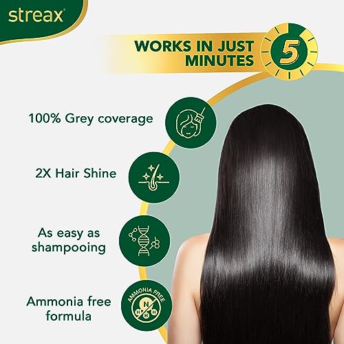 Streax Insta Shampoo Hair Colour Dark Brown for Women and Men, Pack of 5 | Dark Brown Hair Colour | 100% grey coverage in 5 minutes | Long lasting and easy to use - Image 5