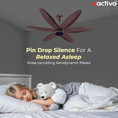 ACTIVA JETTA 1200MM BLDC Ceiling Fan | 28W | 6 Wooden-Finish Blades | 7 LED Lights | Remote | Noiseless | BEE 5-Star Rated | Energy Efficient | 5 Years Warranty (Rusty Brown) - Image 6