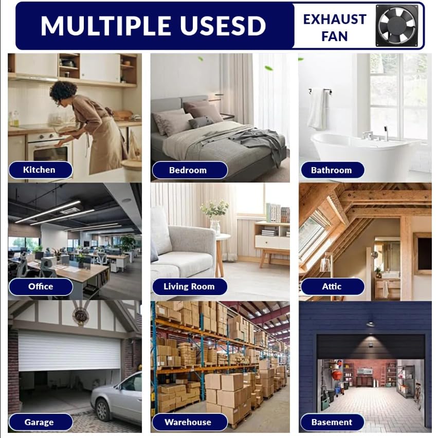 M&M HARIS 6 Inch Exhaust Fan | High-Speed 2600RPM | 100% Copper Wound | 220-240V | Powerful Ventilation for Bathroom, Toilet, UPS, Inverter, Panels, Fridge | Durable & Energy Efficient - Image 6