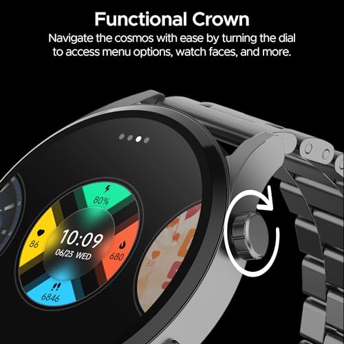 Boat Lunar Embrace w/Vibrant 1.51" (3.8 cm) AMOLED Display,Premium Metal Design, Functional Crown, 100+ Sports Mode, Animated Watch Faces, Built-in Games, Smart Watch for Men & Women(Steel Grey) - Image 6