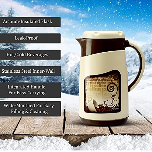 Milton Viva Tuff 1000 Water Jug, PU Insulated Inner Stainless Steel Hot & Cold Jug, BPA Free, Leak Proof, 1 Litre, Brown, Ideal for Tea, Coffee, Water, Hot Beverages - Image 6